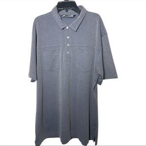 Travis Mathew mens 1/4 button down double pocket Gray Polo Shirt size xl